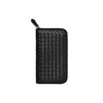Bottega Veneta Nero Intrecciato Zip-Around Wallet Unisex Wallet Black 114076V46511000 Box(Basic Set+Box)