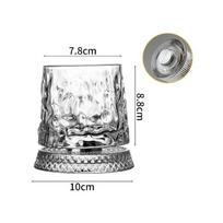 Whiskey Glasses Rotating Whisky Glass With Glass Base 360 Rotate Degrees Crystal Rum Glass For Cocktail Party Drinking  New gray