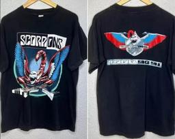 1990 Scorpions Tour 9091 Crazy World 90s 2 Side Black Unisex Tshirt Reprint Unisex T-Shirt XL white