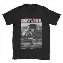 Vintažiniai Major Motoko Kusanagi Ghost In The Shell Marškinėliai Vyrams Grynos Medvilnės Marškinėliai Anime Trumpomis Rankovėmis T-shirt Didelio Dydžio Viršutiniai Drabužiai S juoda