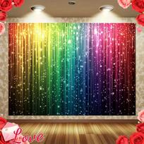 2D Vibrant Rainbow Bokeh Backdrop for Dance & Themed Party 47.2x31.5inch/120*80cm