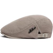 Fashion Men Beret Summer Breathable Mesh Flat Cap Outdoor Casual Women Sun Visor Hat Vintage Newsboy Caps Female Berets Unisex smėlis