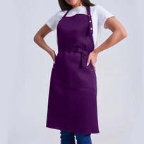 Adjustable Kitchen Apron with Waist Tie and Front Pocket Durable Cotton Linen Material for Cooking Baking Crafting and Household Use One Size violetinė