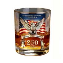 Amerikos 250-ojo jubiliejaus stiklinė „We The People“ viskio stiklinė, alkoholinių gėrimų, burbono, kokteilių stiklinė, patriotiška dovana Tėvo dienai ar veteranams S