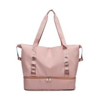 Waterproof Gym Tote Duffle Bag with Wet Pocket Shoe Compartment Weekender Overnight Tote for Travel Fitness Swimming