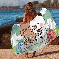 Bubu And Dudu Beach Towel Cartoon Cute Summer Kids Large Bath Pool Beach Towel Microfiber Absorbent For Swimming Travel Cotton 30x30cm