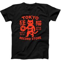 Tokyo Record Store Cat Vinyl Record Player Rock T Shirt Sweatshirt Hoodie 453 S