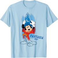 Disney Ink and Paint Sorcerer Mickey Mouse in Fantasia 1940 T-Shirt XL kūdikio mėlyna spalva