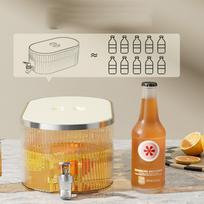 Drink Dispenser PP Good Sealing Large Opening Temperature Resistant Beverage Dispenser Cold Kettle 5L Cream