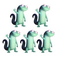 Lizard Stickers Cute Gecko Vinyl Decals Laptop Water Bottle Car Window DIY Crafts Decal 5pcs white