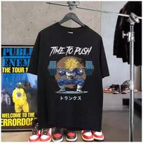 Dragon Ball Z Trunks Short-sleeved T-shirt Heavy Cotton Printing Loose Retro American Street Men and Women Versatile L gray