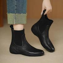 Soft-soled Women's Boots with Sports Soles, New Autumn and Winter Boots for Women, Flat Shoes 35 juoda