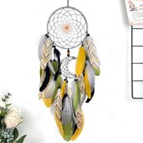 Dream Catcher Hand-woven Colorful Feather Wind Chimes Living Room Bedroom Background Wall Decoration Festival Gifts Home Decor pilka spalva