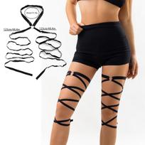 Sexy Babes Wind Legchain Stretch Straps Leg Chain, Sweet Cool Cross Love Leg Ring