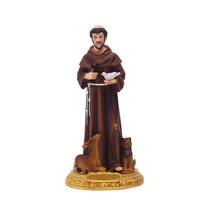 Catholic Hand-Painted Saint Francis Resin Statue with Bird Cross Ornaments for Home Decorations Collection Gift 1