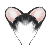 1Pc Mouse Ears Headband Faux Furs Tail Animal Ears Headbands Short Mouse Tail Halloween Cosplay Costume Mouse Costumes 7