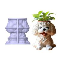 Cute Dog Planter Silicone Mold For Resin Casting DIY Crafts Flexible Stylish Food Grade Material Gardening Decoration 1