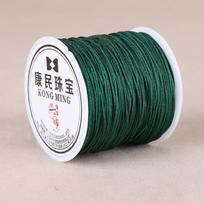 Handmade No. 72 Waxed Cord Bracelet - Wear-Resistant Beading & DIY Weaving Material 0.8mm, approx. 50m tamsiai žalia spalva