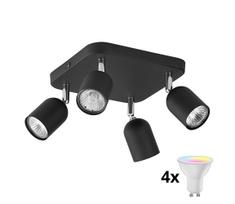 LED RGBW dimeriuojamas taškinis šviestuvas TOP 4xGU10/6,5W/230V 2700-6500K juodas