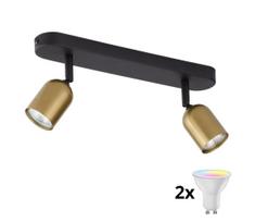 LED RGBW dimeriuojamas taškinis šviestuvas TOP 2xGU10/6,5W/230V 2700-6500K auksinė/juoda