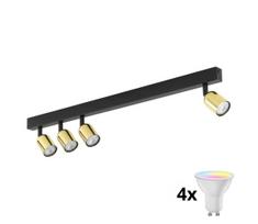 LED RGBW dimeriuojamas taškinis šviestuvas TOP 4xGU10/6,5W/230V 2700–6500K juoda/auksinė