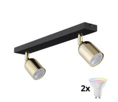LED RGBW Dimeriuojamas taškinis šviestuvas TOP 2xGU10/6,5W/230V 2700-6500K juodas/auksinis