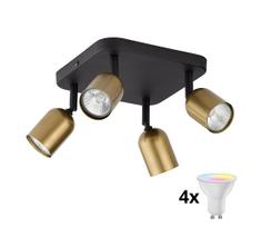 LED RGBW reguliuojamas taškinis šviestuvas TOP 4xGU10/6,5W/230V 2700-6500K auksinis/juodas