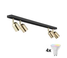 LED RGBW pritemdomas taškinis šviestuvas TOP 4xGU10/6,5W/230V 2700-6500K juodas/auksinis