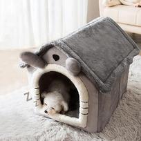 Indoor Warm Dog House Soft Pet Bed Tent House Dog Kennel Cat Bed With Removable Cushion Ideal For Small Medium Large Pets Ind S pilka spalva