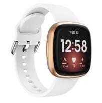 For Fitbit Versa 3 Silicone Watch Band(Black) balta