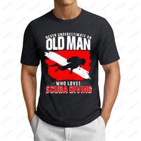 Never Underestimate An Old Man Diver Gift Diving T-Shirt Fashion Loose Casual Hip Hop Streetwear Summer Short Sleeve Man Tshi... S įvairiaspalvis