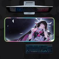 Columbina G-Genshin Impact Mouse Pad Gamer Luminescence Led Mouse Pad Gaming Table Rgb Deskmat Keyboard Pc Mousepad RGB600x300x3mm