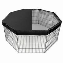 Mesh Dog Playpen Cover 8 Panel Kennel Shade Protector Durable Dog Pen Cover  Small Animals juoda