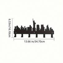 Modern Wall Mounted Coat Rack with Hooks, Entryway Key Holder, Towel Hanger, Metal Hall Tree for Hats Bags, Urban Decor TY4483 juoda