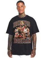 DENNIS RODMAN 91 BULLS BLACK T-Shirt BASQUET BALL L black