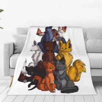 Švenčiame Warrior Cats minkštą šiltą pledą Katės Warrior Cat Bluestar Lionheart Whitestorm Tigerclaw Firepaw Ravenpaw# 75X95CM