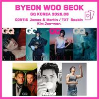 GQ KORĖJA : Rugpjūčio [2026] Viršelis BYEON WOO SEOK / James & Martin / Soobin / Kim Jae won 001 A