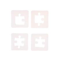 4Pcs/Set Silicone Puzzle Pendant Mold Diy Uv Resin Keyring Mould Jewelry Tool
