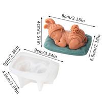 3D kūdikio miego formos silikoninė forma virtuvės „pasidaryk pats“ fondanto torto kepimo šokolado forma rankų darbo muilo žvakės gipso dervos molio įrankis brown