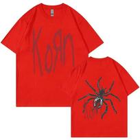 Rock Band Korn Print T Shirts Spider Graphic Tshirt Men Vintage Oversized T-shirt Unisex Alternative Nu Metal Music Short Sleeve S