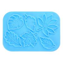 Clear Silicone Mold Holographic Maple Leaf Hairpins Resin Mold DIY Jewelry Tools 6-cavity Leaf Shape Hair Clip Molds mėlyna