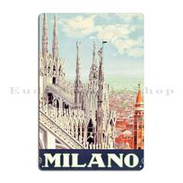 Milano Italy Metal Plaque Poster Garage Wall Cave Wall Plaque Decoration Designing Tin Sign Poster 20x30cm