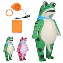 Juokingas pripučiamas varlės kostiumas, Juokingas pilno kūno pripučiamas kostiumas suaugusiems/vaikams Cosplay vakarėliui, Helovino animacinis varlės kostiumas XS armijos žalia spalva