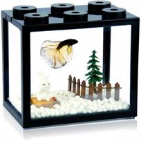 Mini Fish Bowls Thai Betta Tank Small Ornamental Fish Live Pet Stackable Aquariums Cylinder 6 Holes High Transparency Fish Tank juoda
