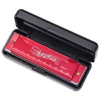 Harmonica in C Key, 10 Holes Blues-Jazz Diatonic Harmonica 20 Tones Mouth Harp raudona