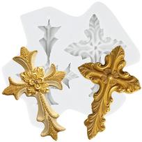 Baptism Cross Silicone Mold Cross Angel Wing Fondant Molds Cake Decorating Tools Theme Cake Dessert Decorated Chocolate Candy Mold pilka spalva