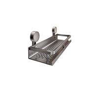 Suction Cup Bathroom Shelf Aluminum Shower Organizer Shelf Durable Toilet Storage Rack 30cm-1 Tier