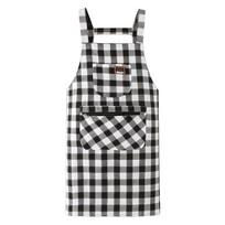 Cotton Cloth Chef Work Apron Checkered Print Cooking Aprons Kitchen Aprons  Household Cleaning juoda