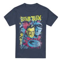 Star Trek Classic Crew Illustrated T-Shirt S-2XL, Navy M