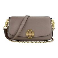 Tory Burch Britten Flap Closure Leather Tote Crossbody Shoulder Bag Small Women bags Gray 138772-034 Basic Set (Bag+Dust Bag)